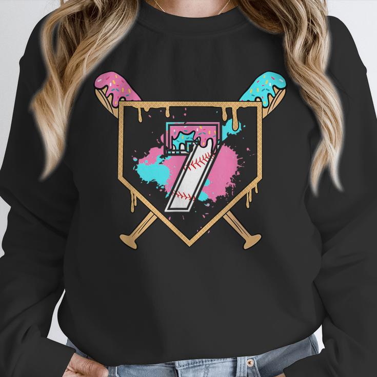 7th Birthday Baseball Bat Ice-Cream Drip 7yrs Old Boys Girls Unisex Sweatshirt 7th Birthday Baseball Bat Ice-Cream Drip 7yrs Old Boys Girls Unisex Sweatshirt
