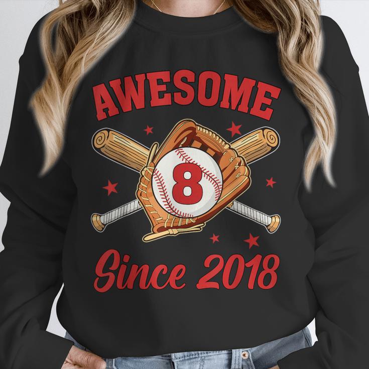 8 Year Old Boys Awesome Since 2018 Baseball Birthday Unisex Sweatshirt 8 Year Old Boys Awesome Since 2018 Baseball Birthday Unisex Sweatshirt