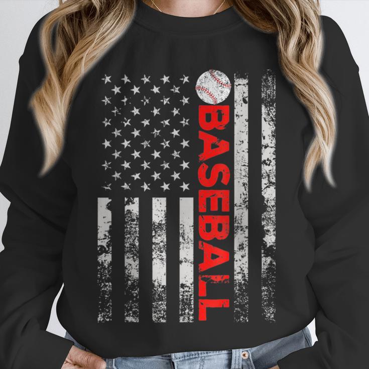 American Flag Baseball Team Baseball Player Baseball Unisex Sweatshirt