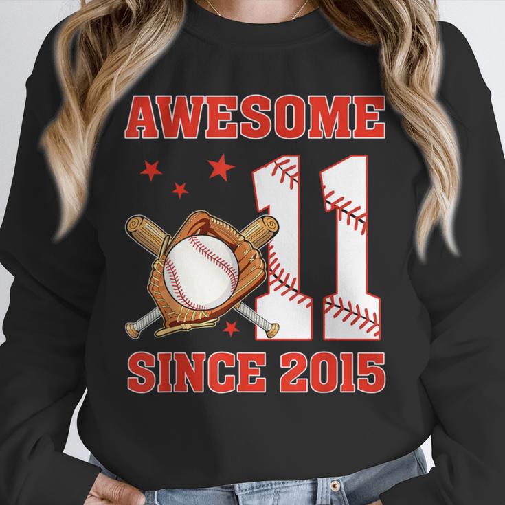 Awesome Since 2015 11 Year Old Boys Bday Baseball Theme Unisex Sweatshirt