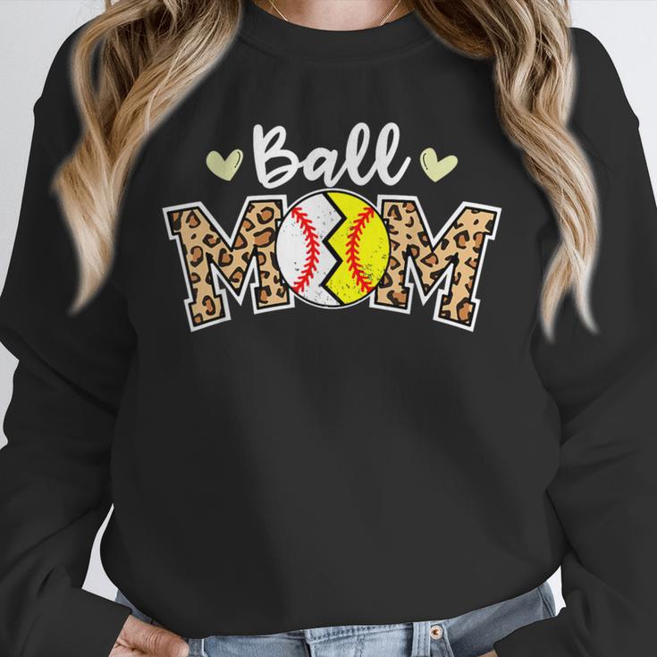 Ball Mom Leopard Baseball Softball Player Mom Unisex Sweatshirt