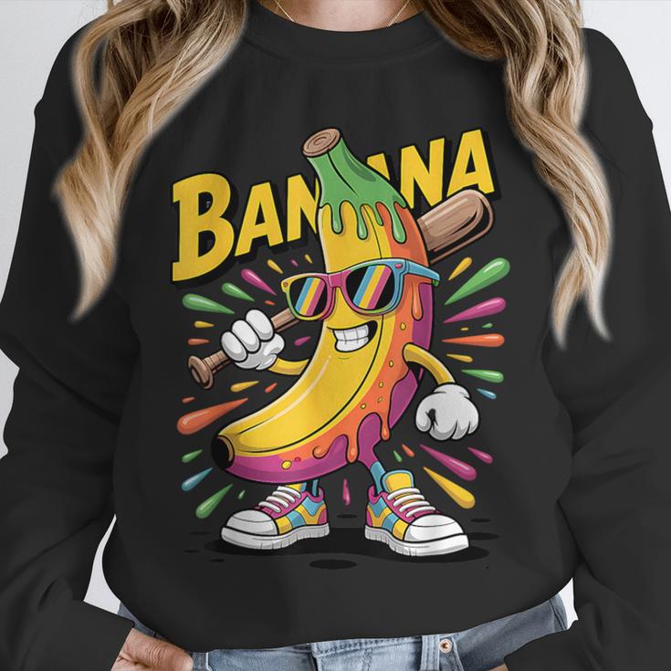 Banana Baseball Cartoon Cool Sports Kids Teens Unisex Sweatshirt