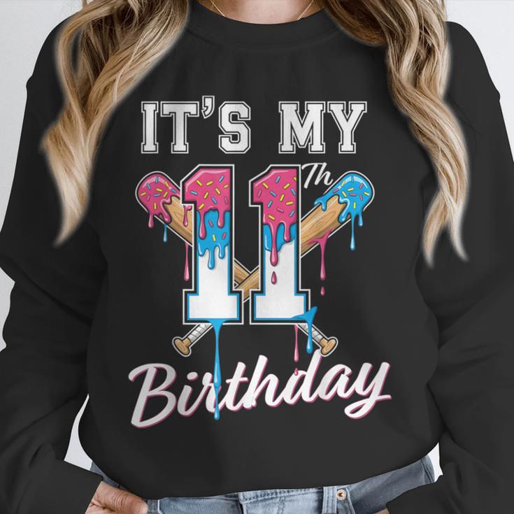 Baseball 11 Year Old Ice Cream Drip 11th Birthday Boys Unisex Sweatshirt