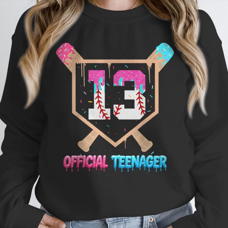 Baseball 13 Year Ice Cream Drip 13th Bday Official Teenager Unisex Sweatshirt
