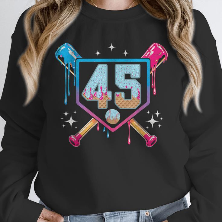 Baseball 45 Year Old Ice Cream Drip 45th Birthday Number 45 Unisex Sweatshirt Baseball 45 Year Old Ice Cream Drip 45th Birthday Number 45 Unisex Sweatshirt