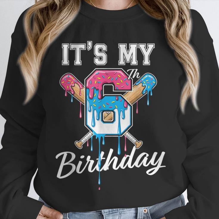 Baseball 6 Year Old Ice Cream Drip 6th Birthday Boy Number 6 Unisex Sweatshirt Baseball 6 Year Old Ice Cream Drip 6th Birthday Boy Number 6 Unisex Sweatshirt
