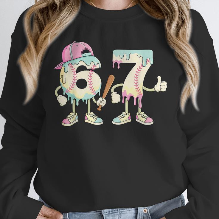 Baseball 67 Dripping Six Seven Drip Meme Ice Cream Boy Unisex Sweatshirt Baseball 67 Dripping Six Seven Drip Meme Ice Cream Boy Unisex Sweatshirt