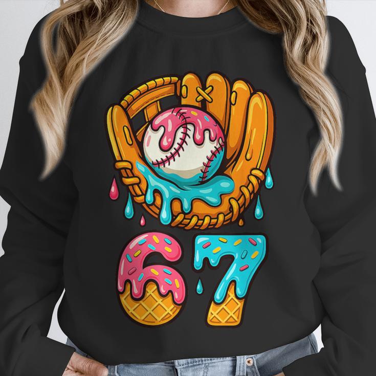 Baseball 67 Ice Cream Drip 67 Six Seven Meme 67th Birthday Unisex Sweatshirt