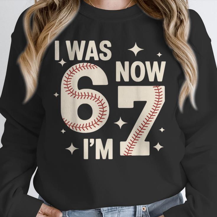 Baseball 7th Birthday 6 7 Years Old I Was 6 Now I'm 7 Unisex Sweatshirt Baseball 7th Birthday 6 7 Years Old I Was 6 Now I'm 7 Unisex Sweatshirt
