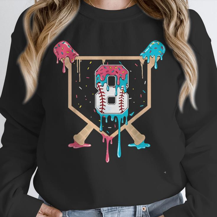 Baseball 8 Year Old Ice Cream Drip 8th Birthday Boys Player Unisex Sweatshirt Baseball 8 Year Old Ice Cream Drip 8th Birthday Boys Player Unisex Sweatshirt