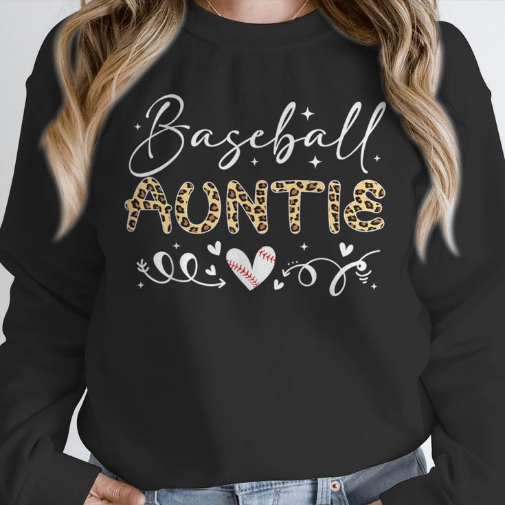 Baseball Auntie Leopard Baseball Heart Unisex Sweatshirt