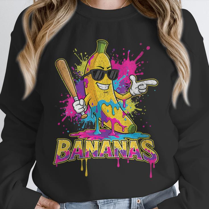 Baseball Banana Splatter Sports Kids Teens Unisex Sweatshirt