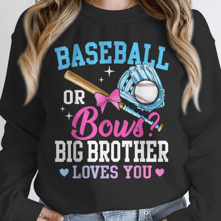 Baseball Or Bows Big Brother Loves You Gender Pink Or Blue Unisex Sweatshirt Baseball Or Bows Big Brother Loves You Gender Pink Or Blue Unisex Sweatshirt