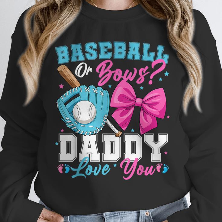 Baseball Or Bows Daddy Loves You Gender Reveal Family Unisex Sweatshirt