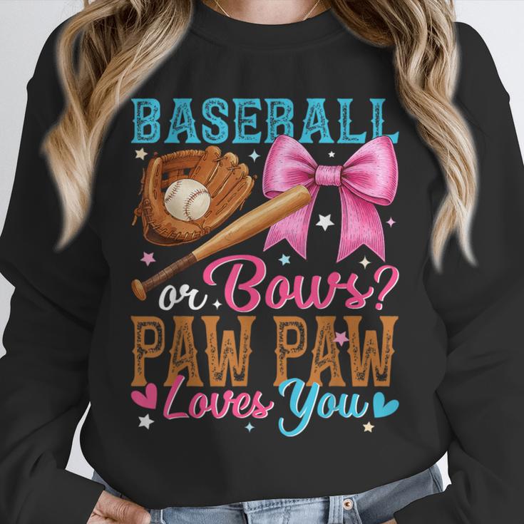 Baseball Or Bows Paw Paw Loves You Gender Reveal Baby Party Unisex Sweatshirt Baseball Or Bows Paw Paw Loves You Gender Reveal Baby Party Unisex Sweatshirt