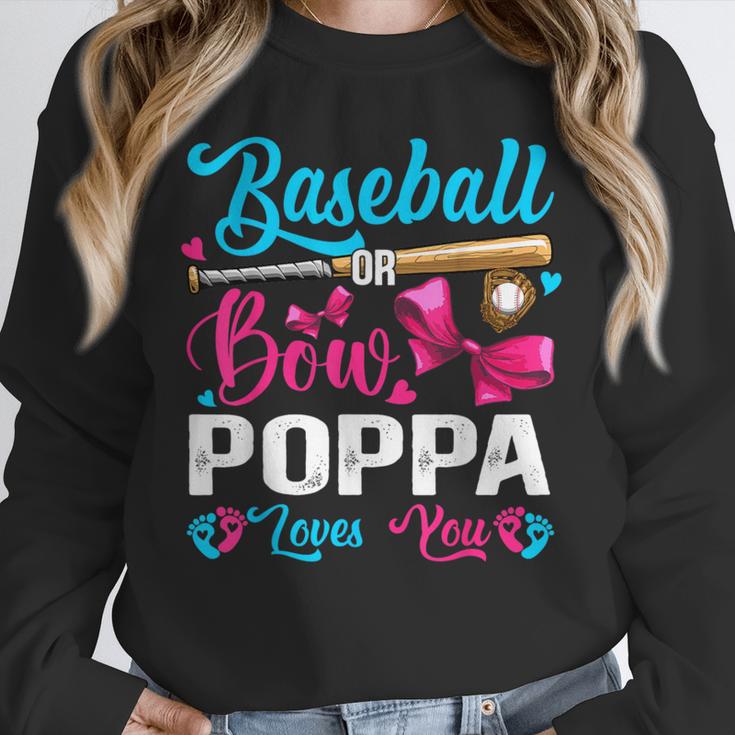 Baseball Or Bows Poppa Loves You Gender Reveal Unisex Sweatshirt