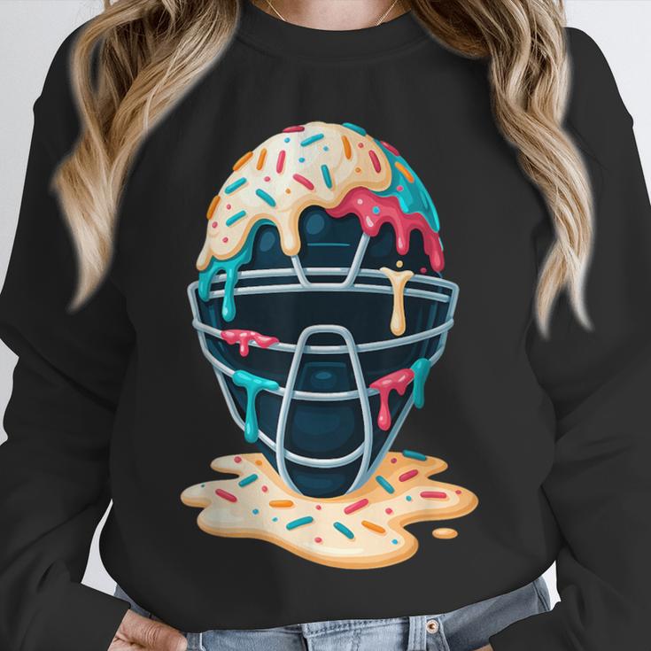 Baseball Catcher Mask Ice Cream Dripping Baseball Boy Youth Unisex Sweatshirt Baseball Catcher Mask Ice Cream Dripping Baseball Boy Youth Unisex Sweatshirt