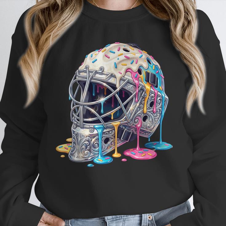 Baseball Catcher Mask Ice Cream Dripping Baseball Boys Unisex Sweatshirt