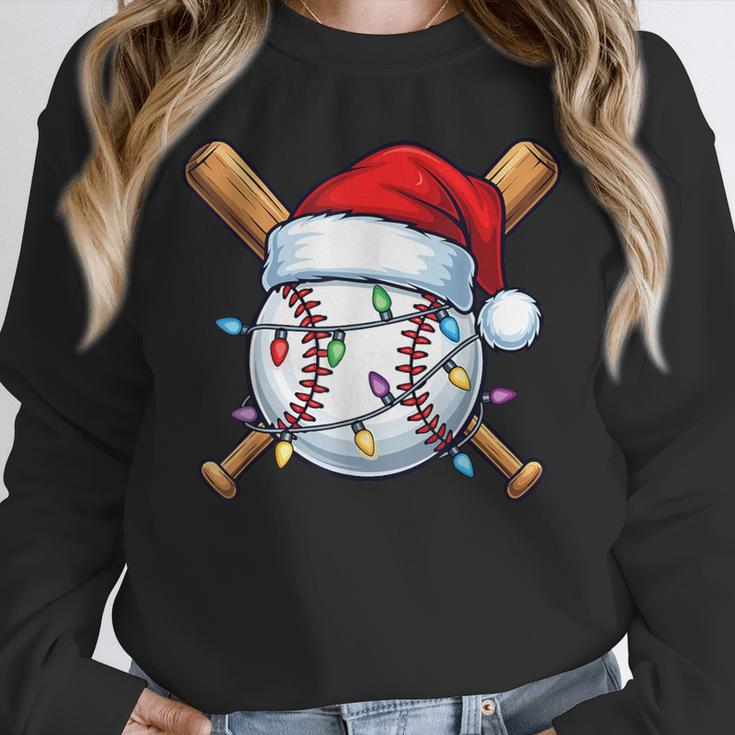 Baseball Christmas Lights Santa Christmas Baseball Player Unisex Sweatshirt Baseball Christmas Lights Santa Christmas Baseball Player Unisex Sweatshirt