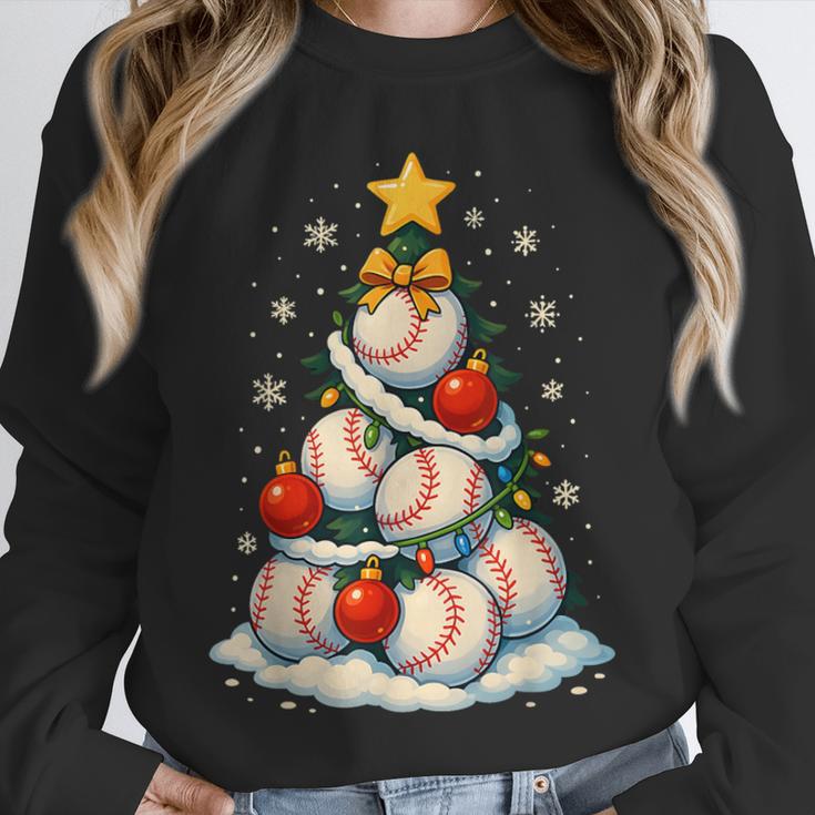 Baseball Christmas Tree Lights Santa Sport Player Lover Xmas Unisex Sweatshirt