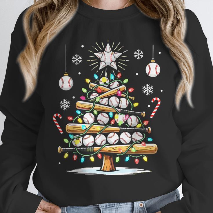 Baseball Christmas Tree Lights Unisex Sweatshirt