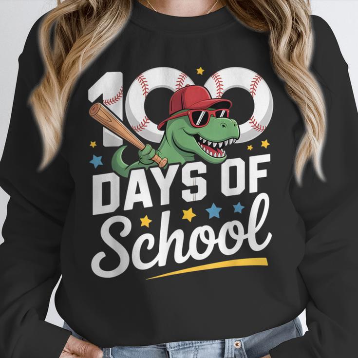 Baseball Dinosaur 100 Days Of School Kids Theme Unisex Sweatshirt