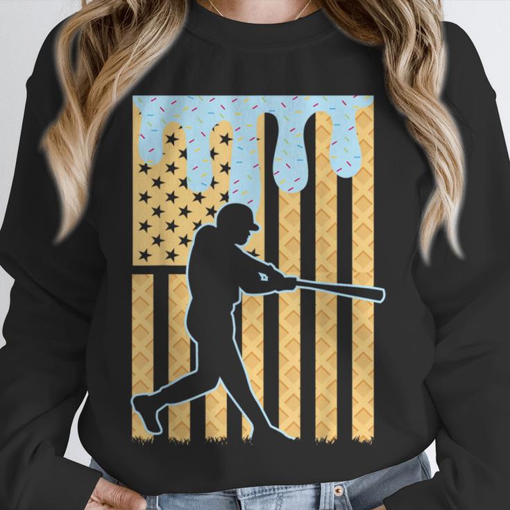 Baseball Drip Boys Dripping Ice Cream Baseball American Flag Unisex Sweatshirt Baseball Drip Boys Dripping Ice Cream Baseball American Flag Unisex Sweatshirt