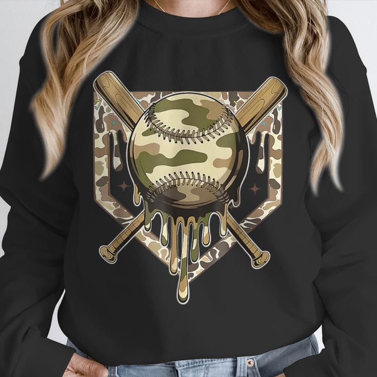 Baseball Drip For Boys Ice Cream Dripping Boys Baseball Camo Unisex Sweatshirt