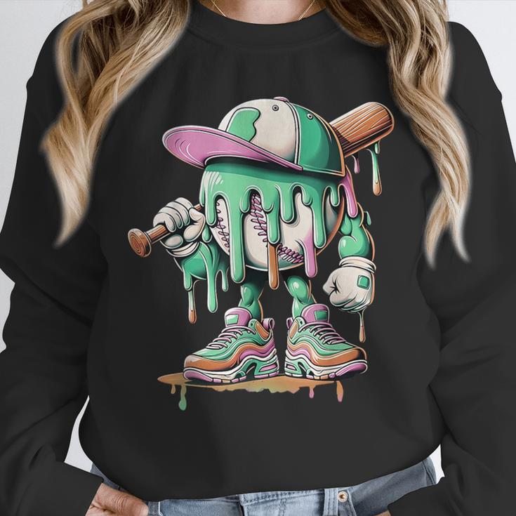 Baseball Drip For Boys Ice Cream Drip Baseball Unisex Sweatshirt