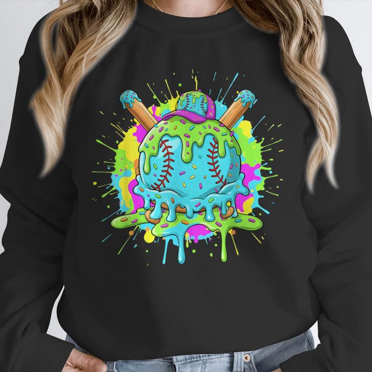 Baseball Drip For Boys Ice Cream Drip Youth Boys Baseball Unisex Sweatshirt