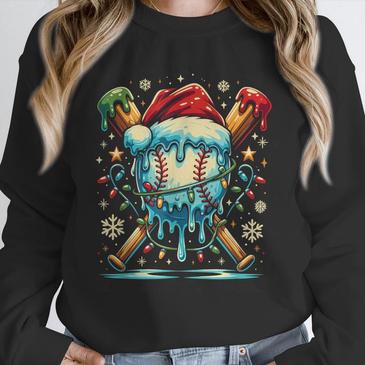 Baseball Drip Boys Youth Santa Christmas Baseball Unisex Sweatshirt