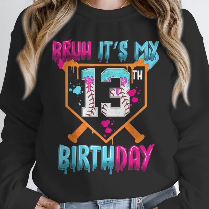 Baseball Drip Bruh It's My 13th Birthday Boy Ice Cream Drip Unisex Sweatshirt Baseball Drip Bruh It's My 13th Birthday Boy Ice Cream Drip Unisex Sweatshirt