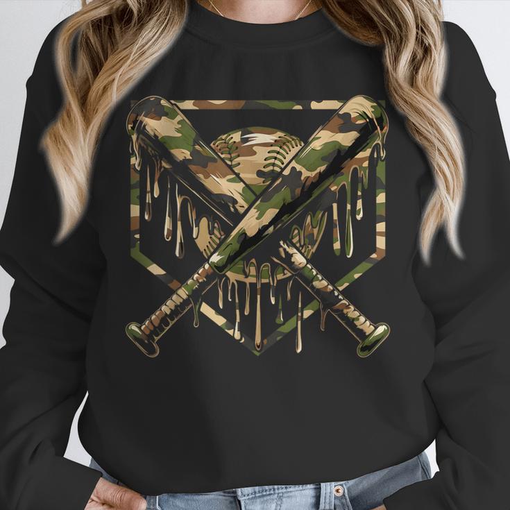 Baseball Drip Ice Cream Camo Home Plate Bats Sports Game Day Unisex Sweatshirt Baseball Drip Ice Cream Camo Home Plate Bats Sports Game Day Unisex Sweatshirt