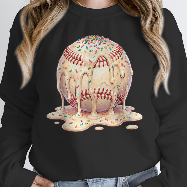 Baseball Drip Ice Cream Melting Illustration Unisex Sweatshirt Baseball Drip Ice Cream Melting Illustration Unisex Sweatshirt