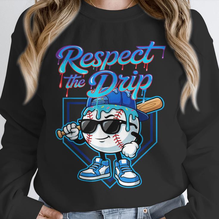 Baseball Drip Ice Cream Respect The Drip Home Plate Boy Kids Unisex Sweatshirt