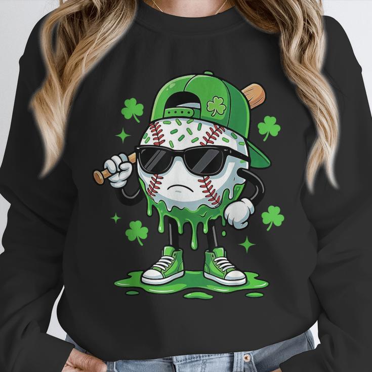 Baseball Drip Ice Cream Shamrock Kids Boy St Patrick’s Day Unisex Sweatshirt