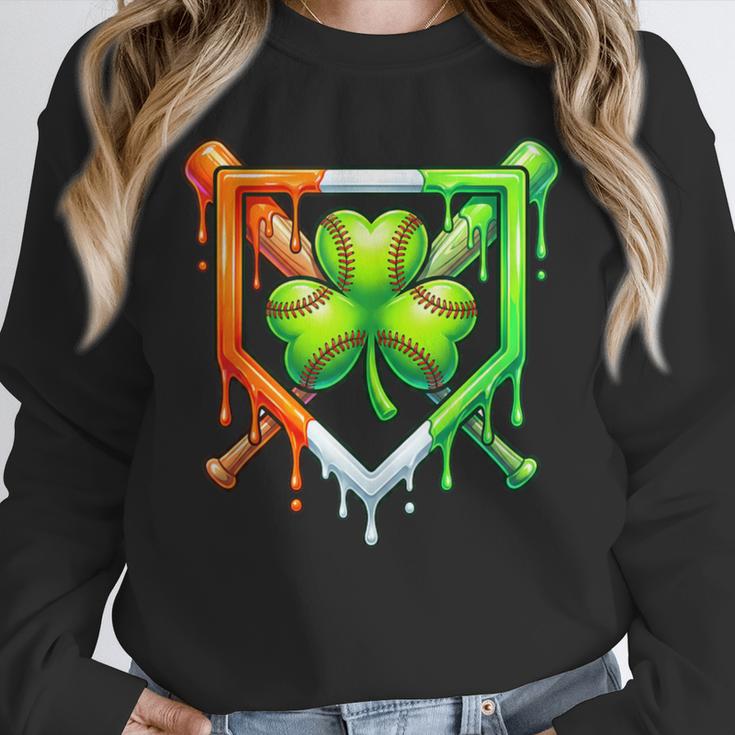 Baseball Drip Ice Cream St Patricks Day Shamrock Lucky Unisex Sweatshirt