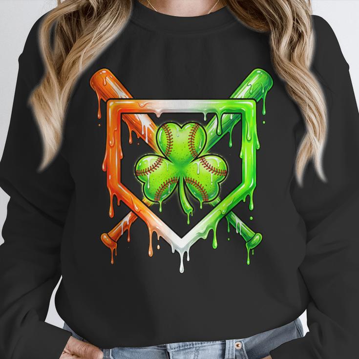 Baseball Drip Ice Cream St Patricks Day Shamrock Unisex Sweatshirt