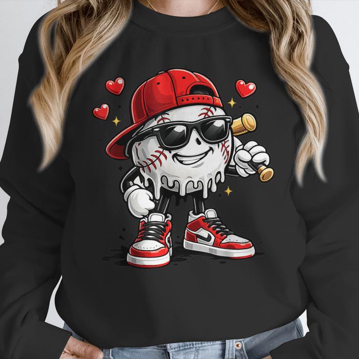 Baseball Drip Ice Cream Valentine’s Day Boys Kids Unisex Sweatshirt