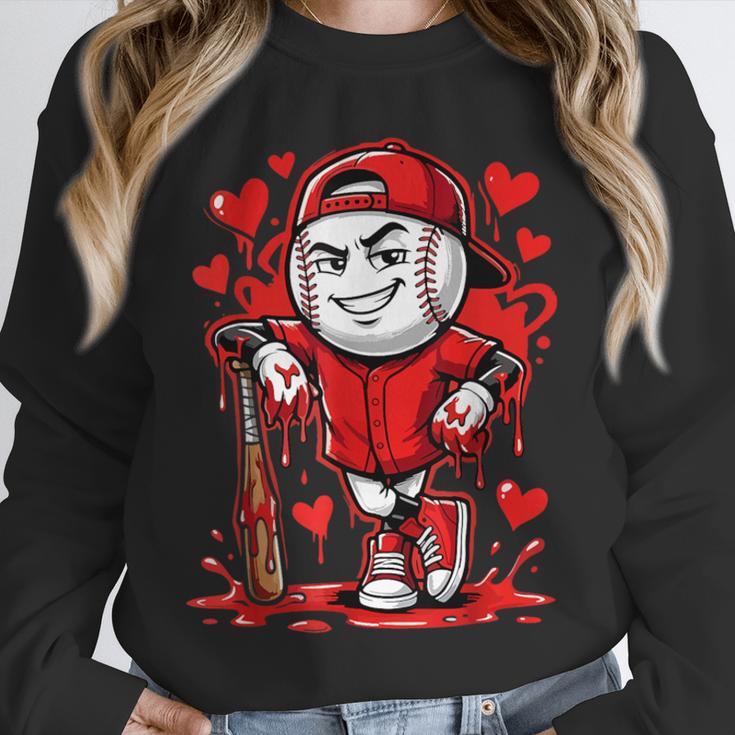Baseball Drip Icecream Heart Red Valentine Day Boys Kids Unisex Sweatshirt Baseball Drip Icecream Heart Red Valentine Day Boys Kids Unisex Sweatshirt
