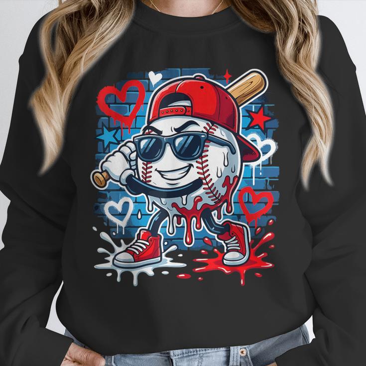 Baseball Drip Icecream Heart Valentine Day Boys Kids Red Unisex Sweatshirt Baseball Drip Icecream Heart Valentine Day Boys Kids Red Unisex Sweatshirt