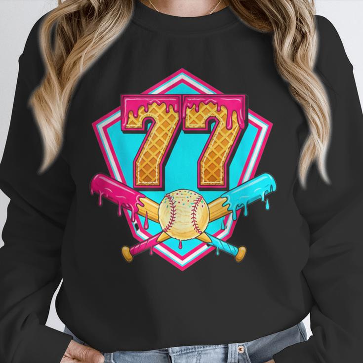 Baseball Drip Jersey Number 77 For Players & 77th Birthday Unisex Sweatshirt Baseball Drip Jersey Number 77 For Players & 77th Birthday Unisex Sweatshirt