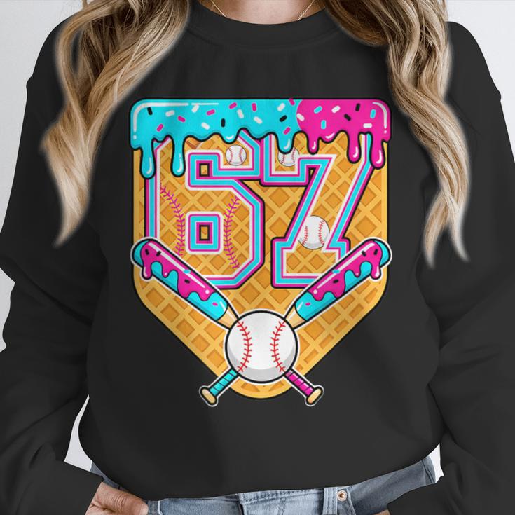 Baseball Drip Number 67 Ice Cream Home Plate Drip Unisex Sweatshirt