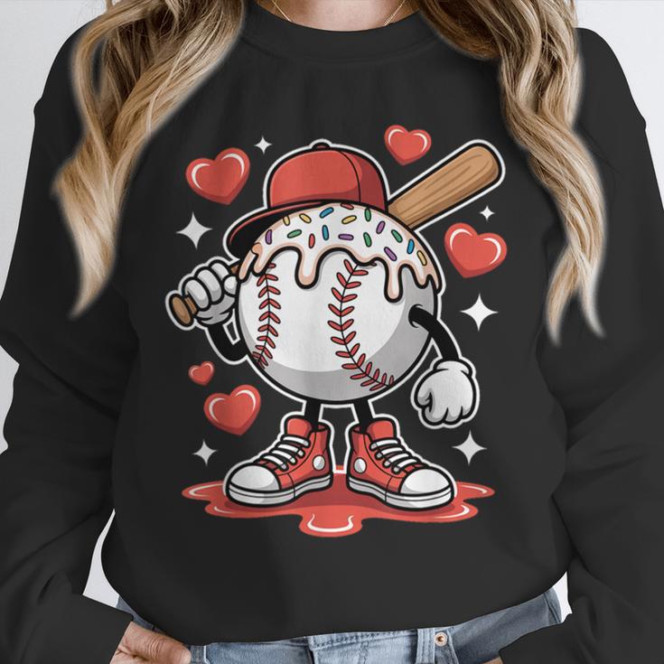 Baseball Drip Valentine Boys Women Men Hearts Sport Love Unisex Sweatshirt