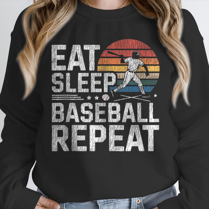 Baseball Fan Vintage Retro Eat Sleep Baseball Repeat Unisex Sweatshirt Baseball Fan Vintage Retro Eat Sleep Baseball Repeat Unisex Sweatshirt
