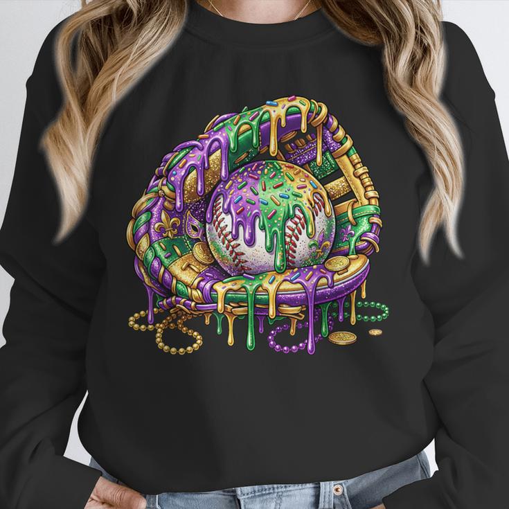 Baseball Glove Ice Cream Mardi Gras Dripping Boys Youth Kids Unisex Sweatshirt