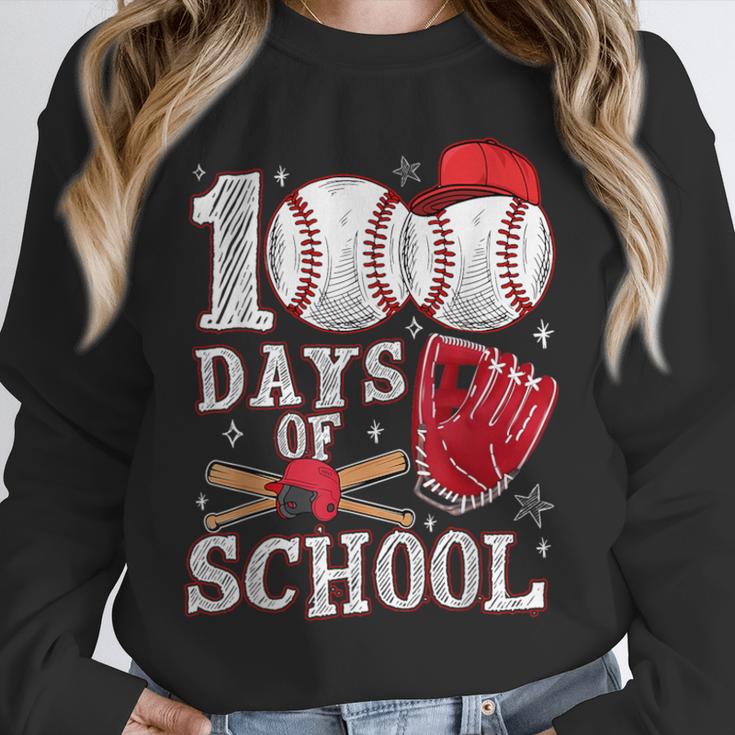 Baseball Happy 100 Days Of School Boy Girl Kid Teacher Unisex Sweatshirt