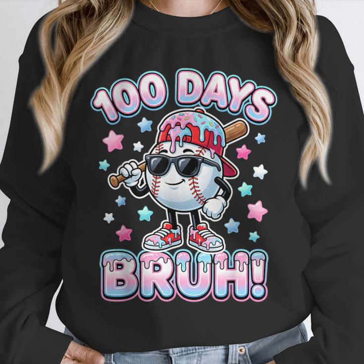 Baseball Ice Cram Drip 100 Days Of School 100th Boys Youth Unisex Sweatshirt