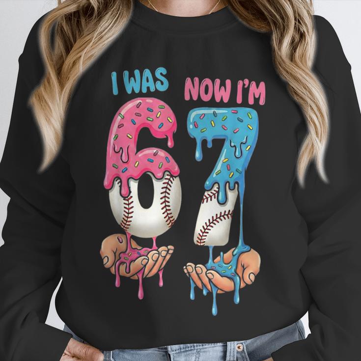 Baseball Ice Cream I Was 6 Now I'm 7 67 Birthday Boy Unisex Sweatshirt Baseball Ice Cream I Was 6 Now I'm 7 67 Birthday Boy Unisex Sweatshirt