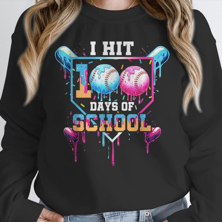 Baseball Ice Cream Drip I Hit 100 Days Of School Boys Kids Unisex Sweatshirt Baseball Ice Cream Drip I Hit 100 Days Of School Boys Kids Unisex Sweatshirt